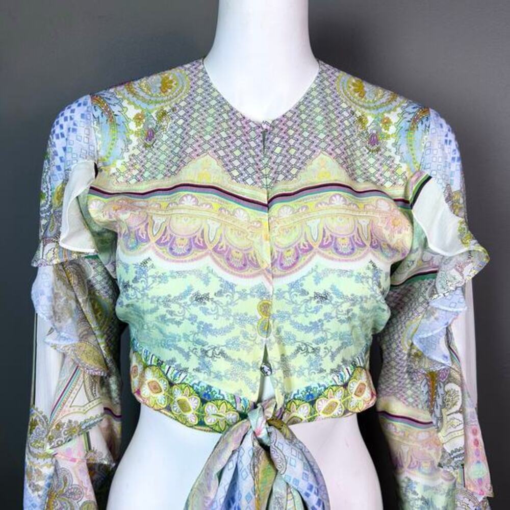 Alexis Shirt top small ruffle sheer ethereal romantic western boho Nathalia